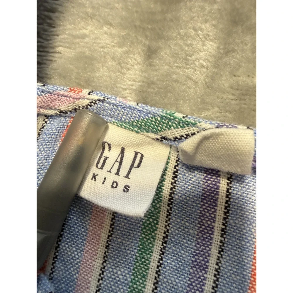 GAP‎ Kids Blue Stripe Skirt Set XL Youth Girls Two Piece Crop Top Outfit Linen